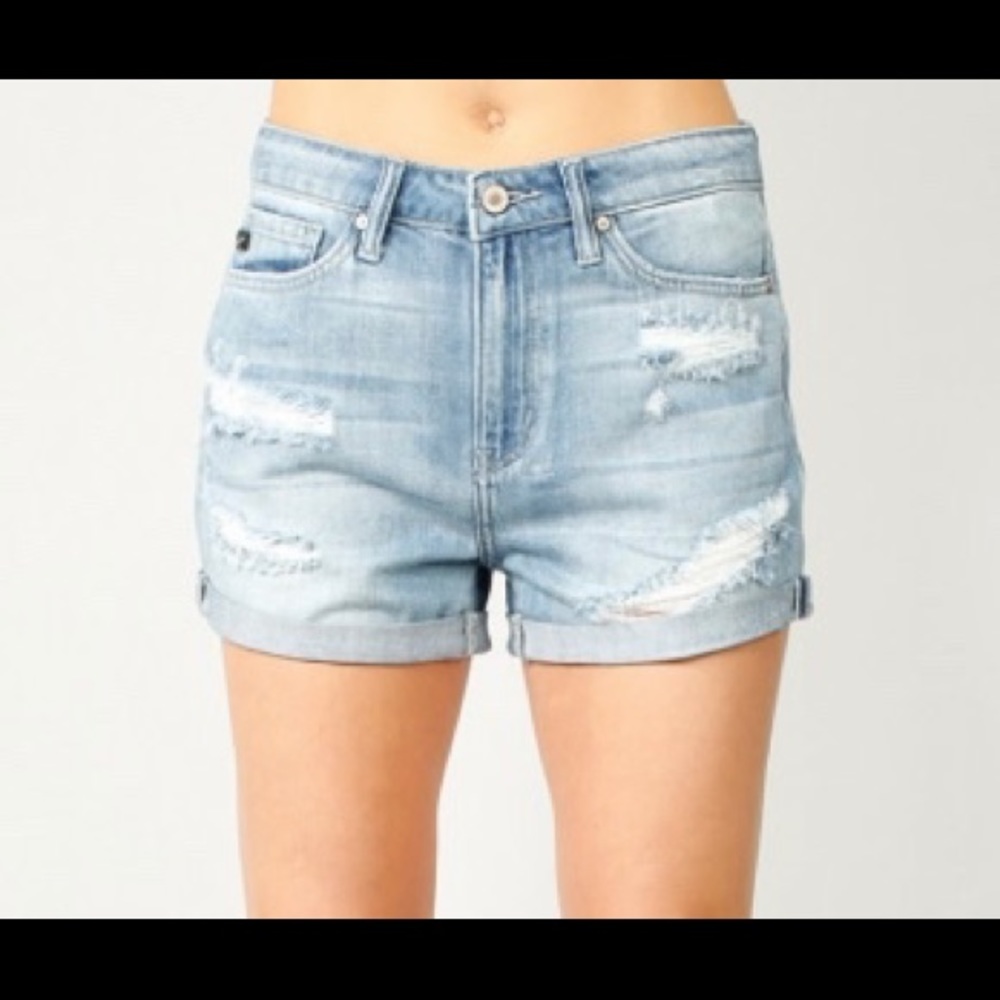 Kancan distressed denim shorts
